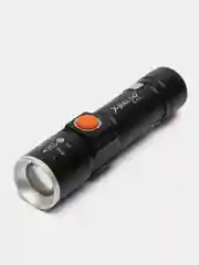 Аккумуляторный сверхяркий карманный фонарик с usb, металлический корпус с клипсой и линзой