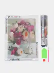 Коралловый алмазная мозаика без подрамника 30/40 "Цветы, букет"