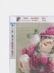 Коралловый алмазная мозаика без подрамника 30/40 "Цветы, букет"