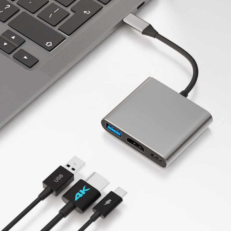 Адаптер, переходник USB 3.0, Type-C/Thunderbolt и HDMI 4K, хаб для Macbook