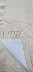 Бежевый плед вязаный детский хлопок, на прогулку, в кроватку, на выписку