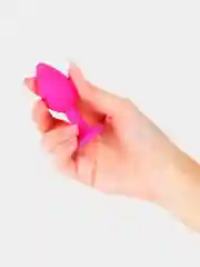 Силиконовая анальная втулка с кристаллом - 7,3 см