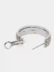 Серебряный серьги кольца со стразами, конго, вечерние