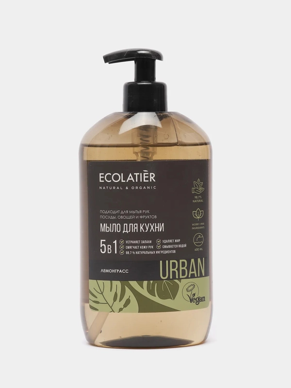 Ecolatier Urban Жидкое мыло для рук ЛЕМОНГРАСC кухонное 600 мл