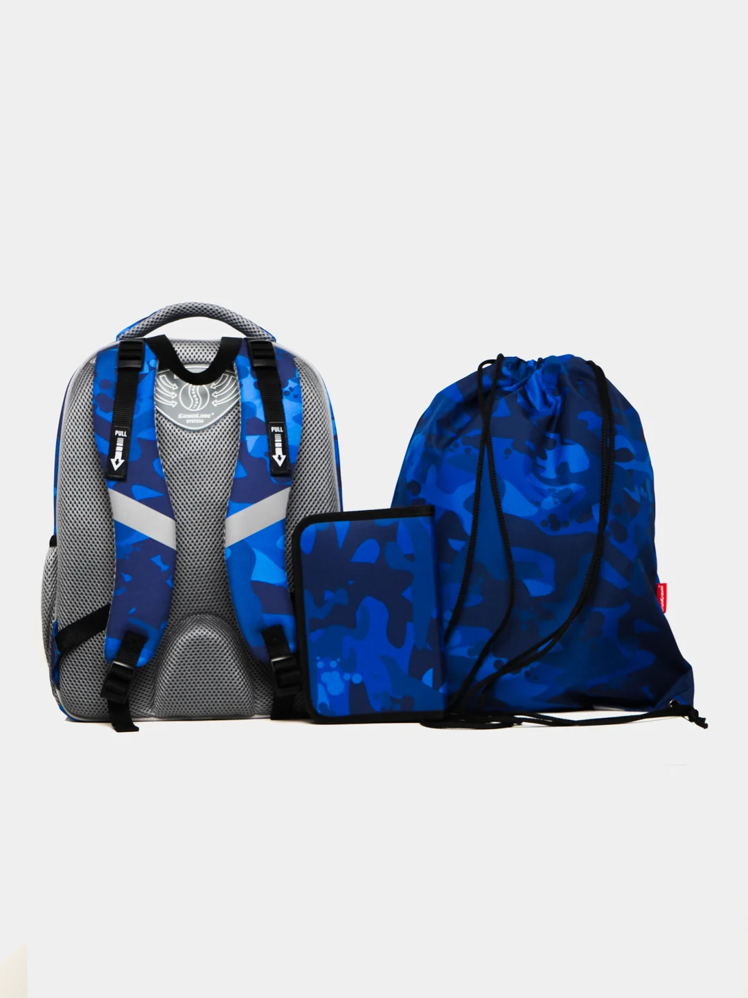 Синий рюкзак школьный ErichKrause 15L Sea Camo с мешком и пеналом 51604/1