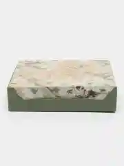 Оливковый коробка подарочная, 14х14х3,5см