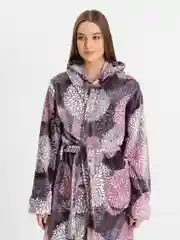 Халат женский с капюшоном, велсофт