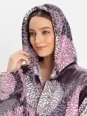 Халат женский с капюшоном, велсофт