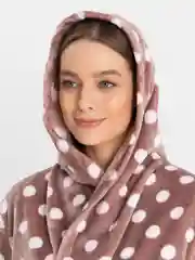 Бежевый теплый молодежный халат с запахом Onstyle