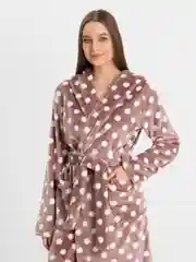 Бежевый теплый молодежный халат с запахом Onstyle