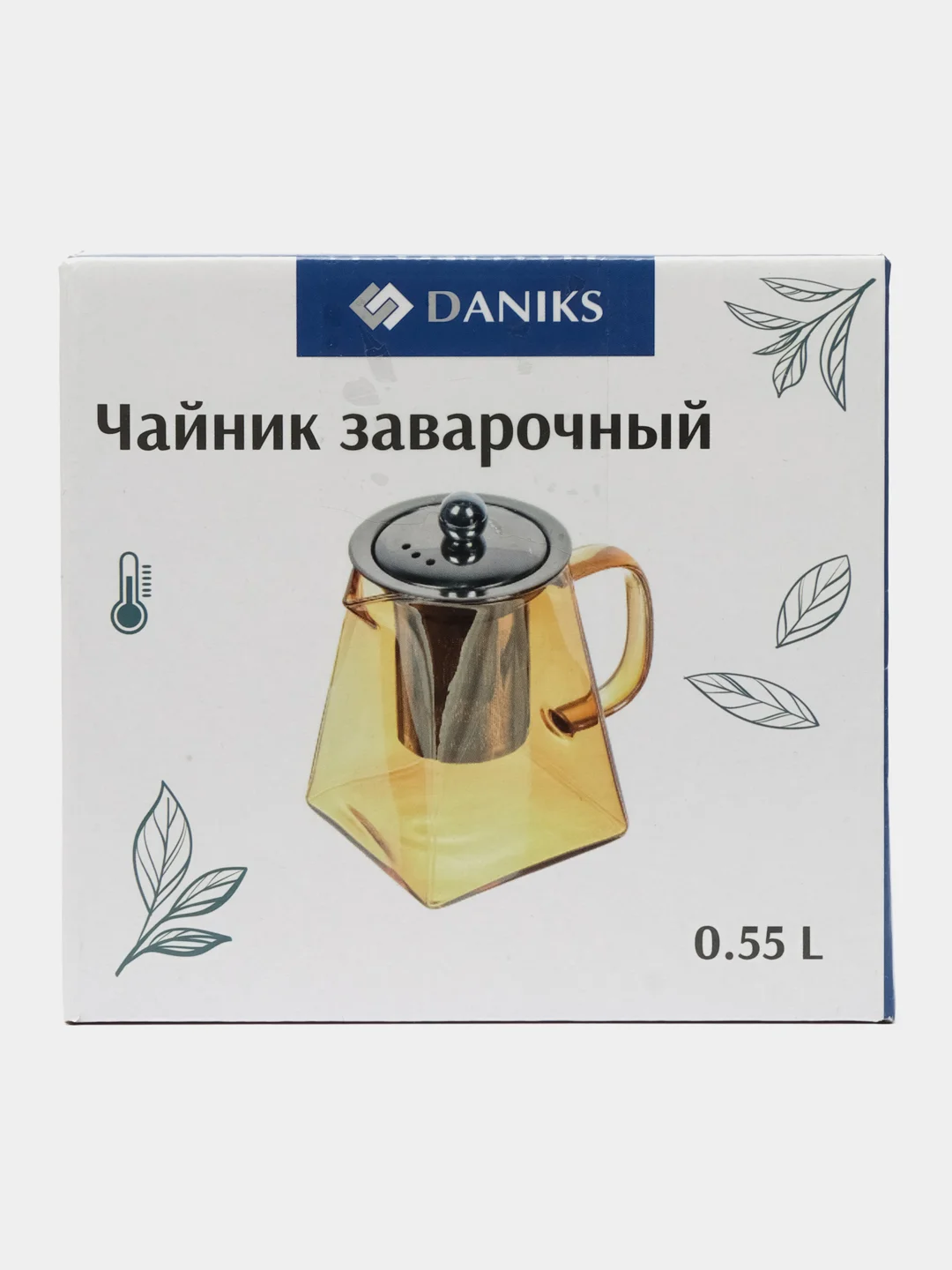 Чайник заварочный стекло, 0.55 л, с колбой, Daniks, Мед