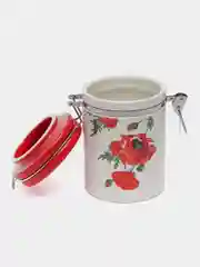 Банка для сыпучих продуктов, доломит, 0.55 л, 9.5х9.5х15.3 см, с крыш, Daniks, Алый мак