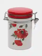Банка для сыпучих продуктов, доломит, 0.55 л, 9.5х9.5х15.3 см, с крыш, Daniks, Алый мак