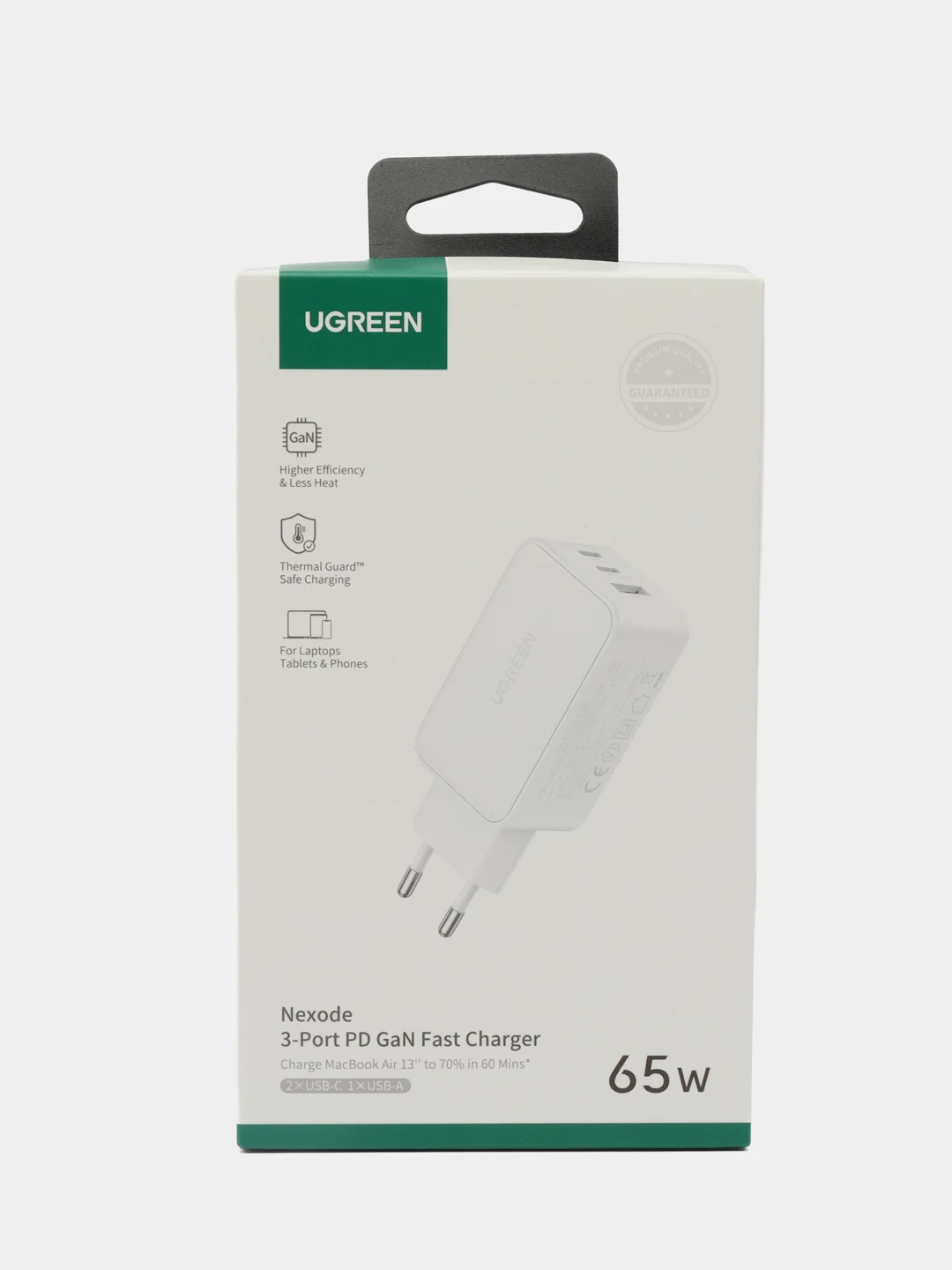Белый зарядное устройство Xiaomi Ugreen Nexode CD244 USB-A+2xUSB-C 65W 15334