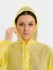 Желтый дождевик с капюшоном, плащ-накидка от дождя, многоразовый