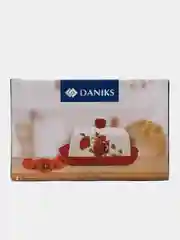 Масленка доломит, 19.7х12.5 см, крышка доломит, Daniks, Алый мак