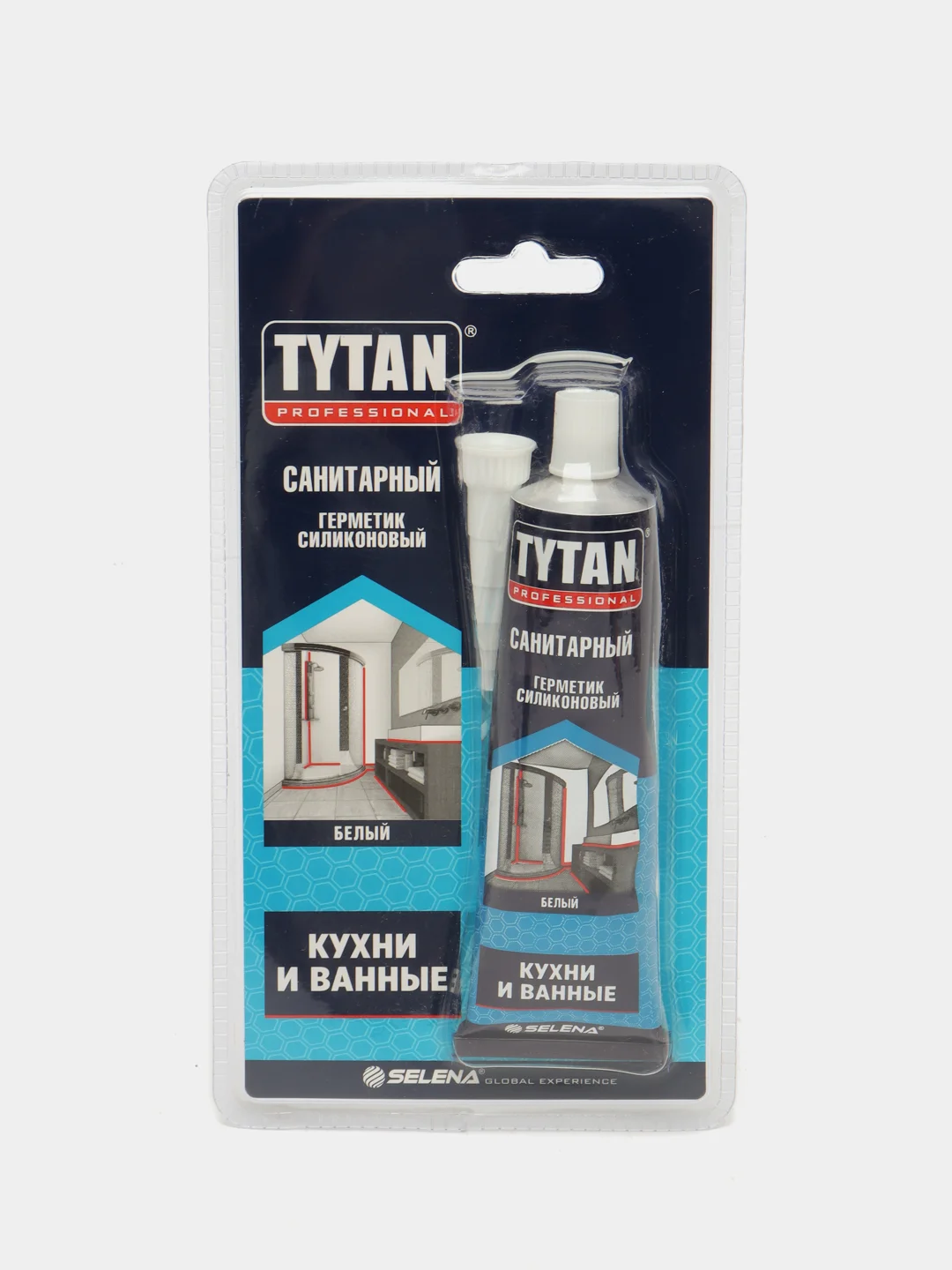 Белый герметик силиконовый санитарный для ванны и кухни Tytan 85 мл