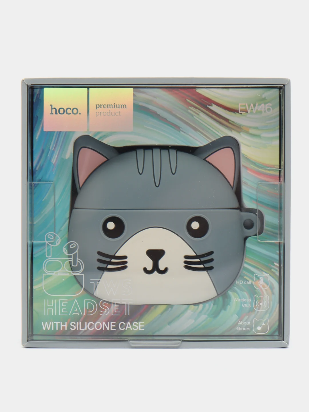 Серый беспроводные наушники Hoco EW46 DODGE CAT "котик"
