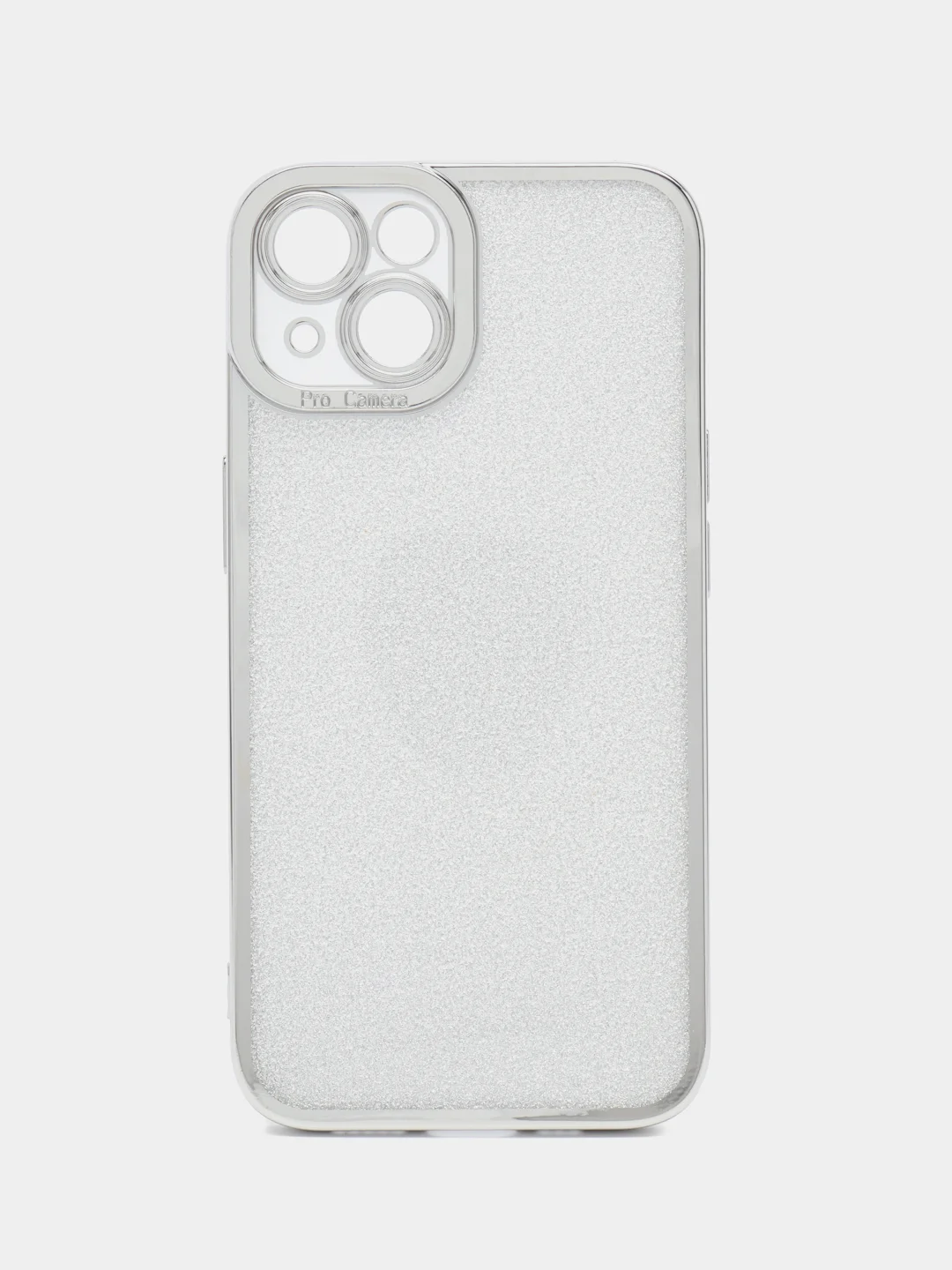 Серебряный чехол для айфон (iPhone) 11 12 13 14 15 16 Pro Max Plus, силиконовый
