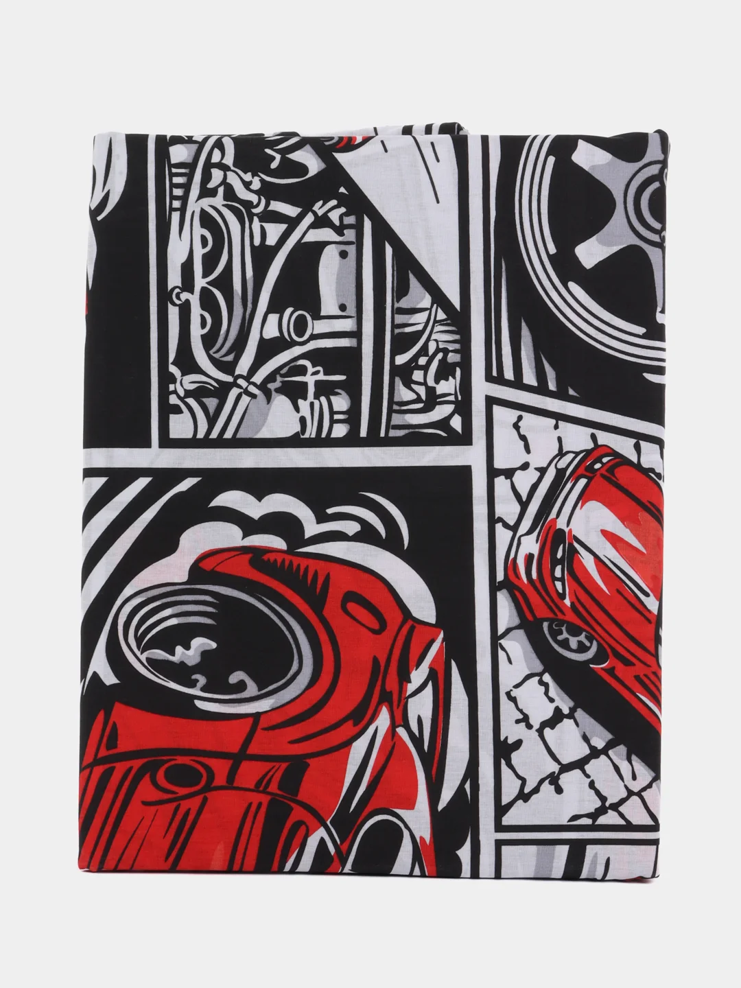 Постельное белье детское 1.5 спальное Поплин ivSubelIa "Гонки-красные", 50x70