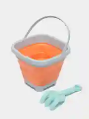 Оранжевый набор для песочницы,детский, складное ведро с игрушками и формочками, 11 предметов