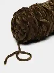Зелёный хаки пряжа плюшевая, велюровая
