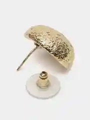 Золотой круглые серьги, объемные, текстурные
