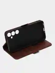 Коричневый чехол-книжка для Samsung Galaxy A35 / Самсунг Галакси А35 с боковым магнитом