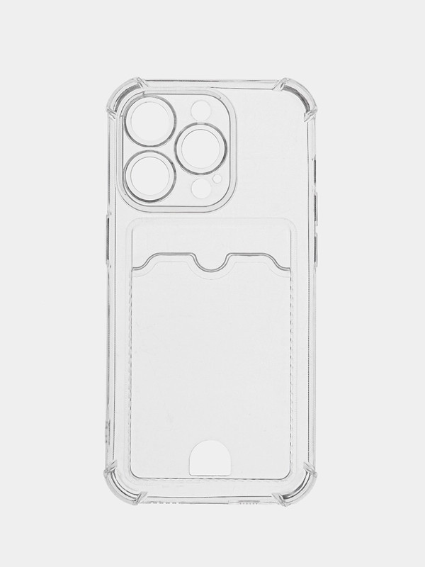 Чехол накладка на Apple iphone XR,14 Pro,14 Pro Max прозрачный с картхолдером