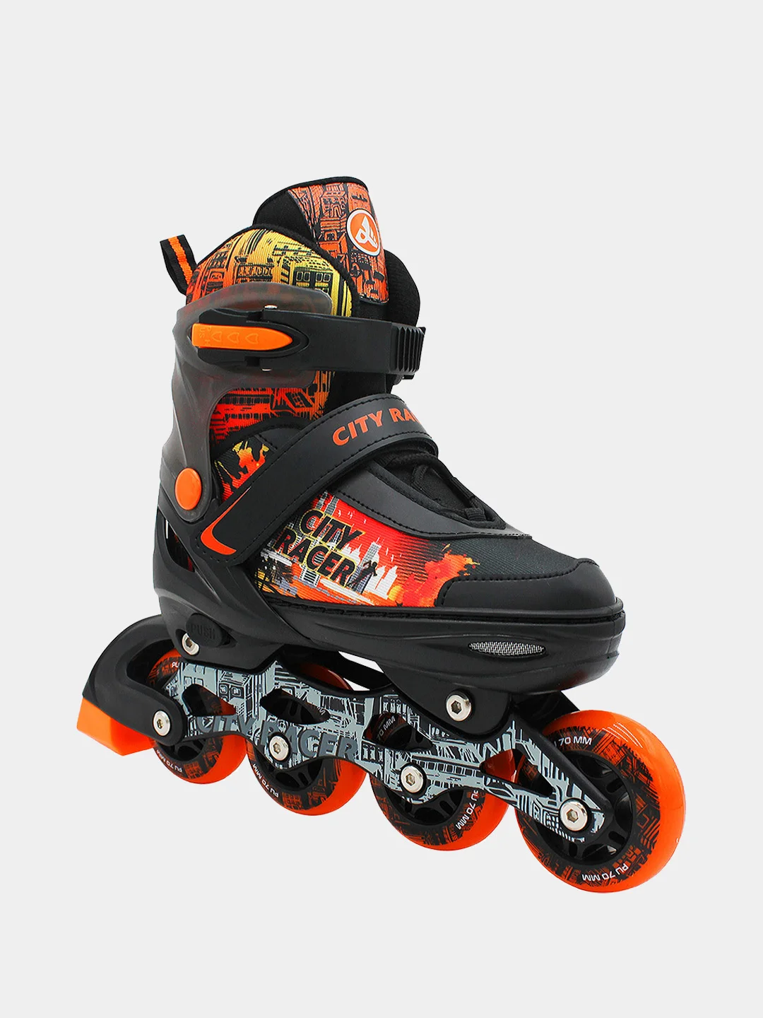 Оранжевый роликовые коньки City Racer раздвижные, 33-40 р-р
