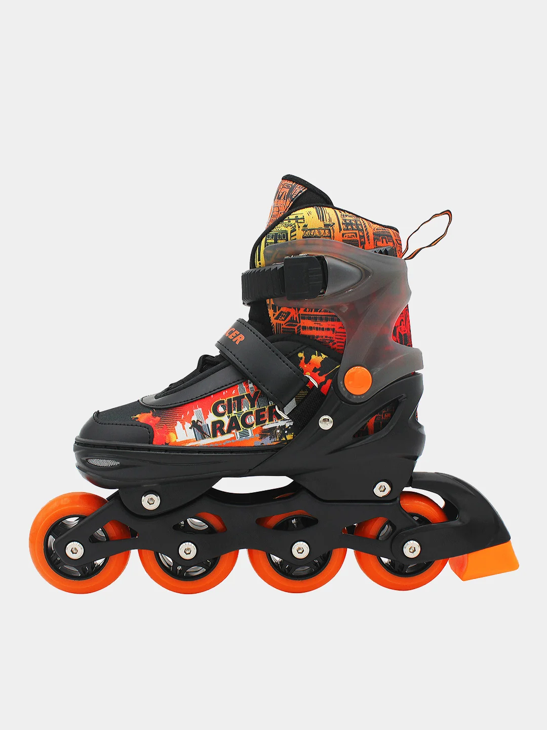 Оранжевый роликовые коньки City Racer раздвижные, 33-40 р-р