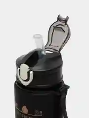 Черный бутылка для воды спортивная с трубочкой, 750 мл