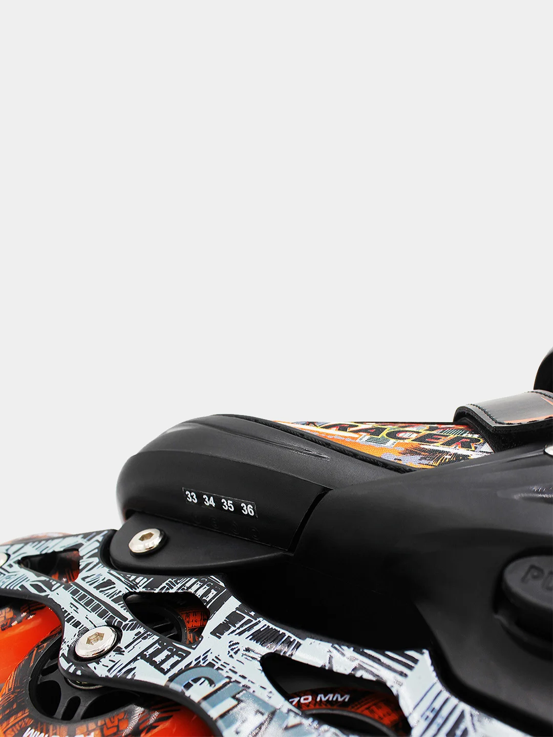 Оранжевый роликовые коньки City Racer раздвижные, 33-40 р-р