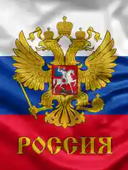 Флаг России с гербом 135х90см