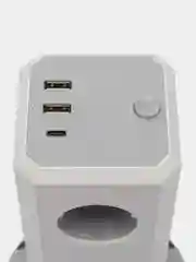 Сетевой фильтр Башня idealim 12 розеток, 2 USB, 1 TypeC, кабель 1,8 метра, серый