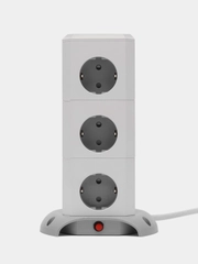 Сетевой фильтр Башня idealim 12 розеток, 2 USB, 1 TypeC, кабель 1,8 метра, серый
