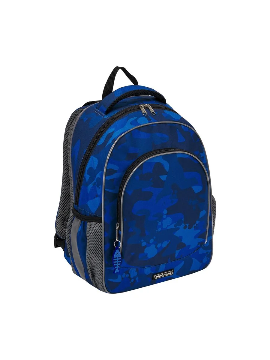 Синий рюкзак школьный ErichKrause 15L Sea Camo с мешком и пеналом 51604/1