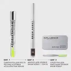 Маркер для бровей Influence Beauty BROW ROBOT, тон 03, темно-русый, 0,7 мл