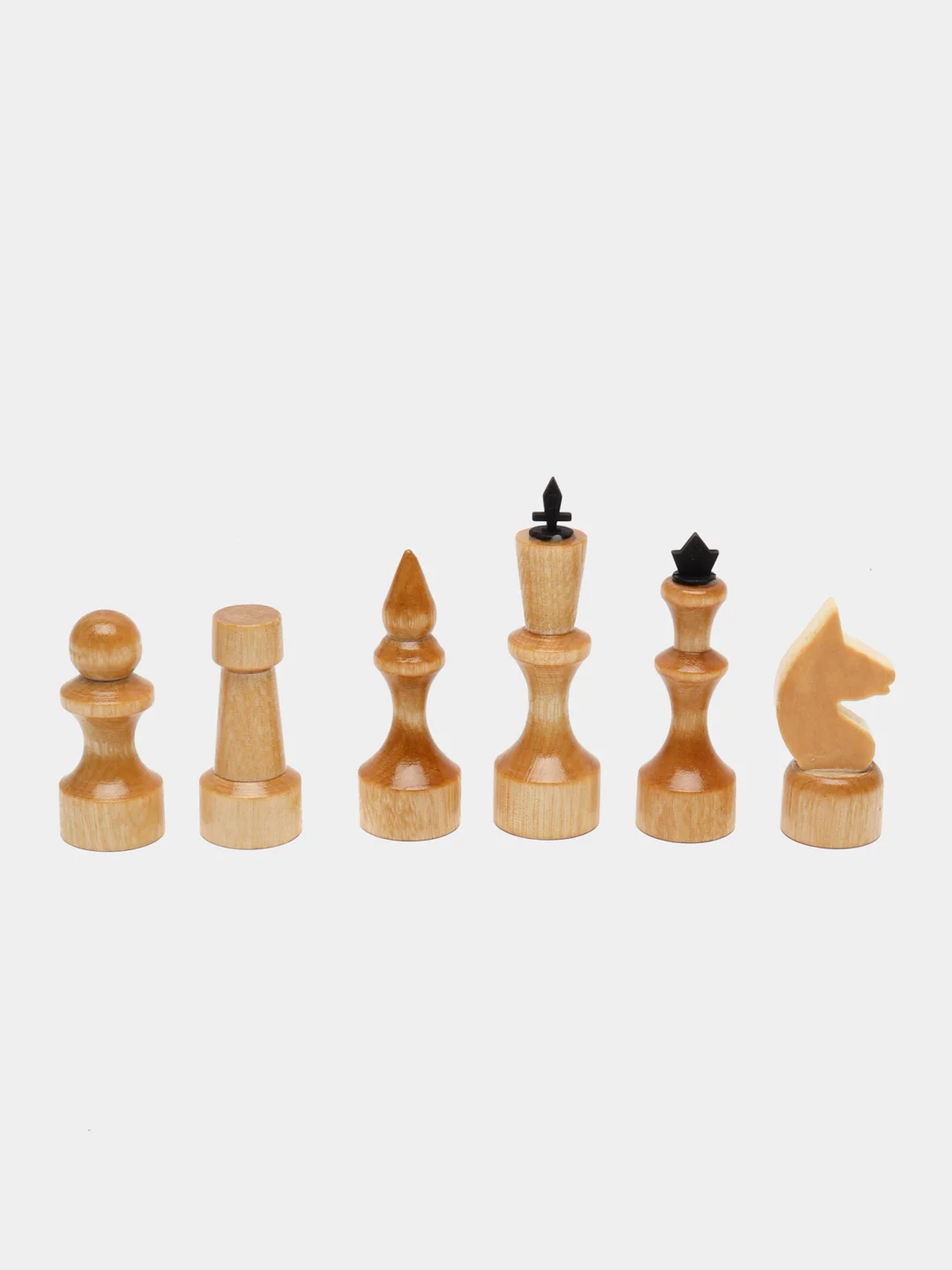 Шахматные фигуры обиходные, дерево, король 7.2 см, пешка 4.5 см, d-2 см