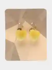 Желтый серьги Сердце мармеладное сахарное
