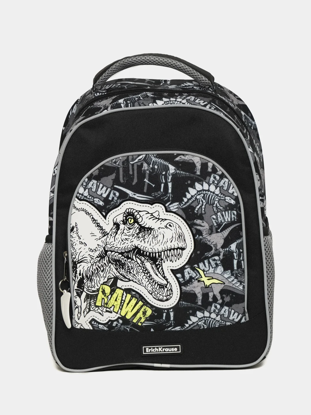 Черный рюкзак школьный ErichKrause 15L Dinosaur с мешком и пеналом 51606/1