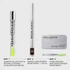 Маркер для бровей Influence Beauty BROW ROBOT, тон 04, темно-коричневый, 0,7 мл