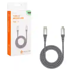 Кабель Type C micro USB 1м, серый нейлоновый ACH-C-41