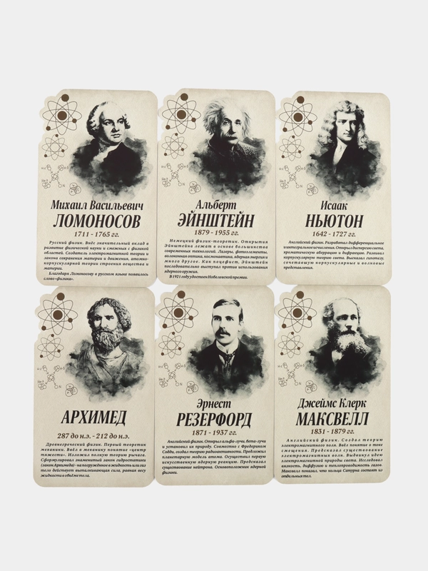 Комплект стендов Физики, цвет бежевый, набор 6 шт