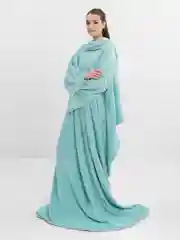 Голубой мягкий и пушистый плюшевый плед-одеяло с рукавами Totmart, 150 х 200 см