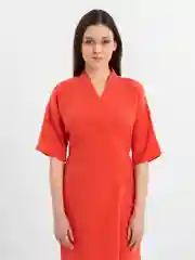 Алый халат женский для дома из муслина