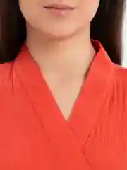 Алый халат женский для дома из муслина