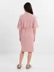 Розовый халат женский для дома из муслина