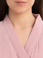 Розовый халат женский для дома из муслина