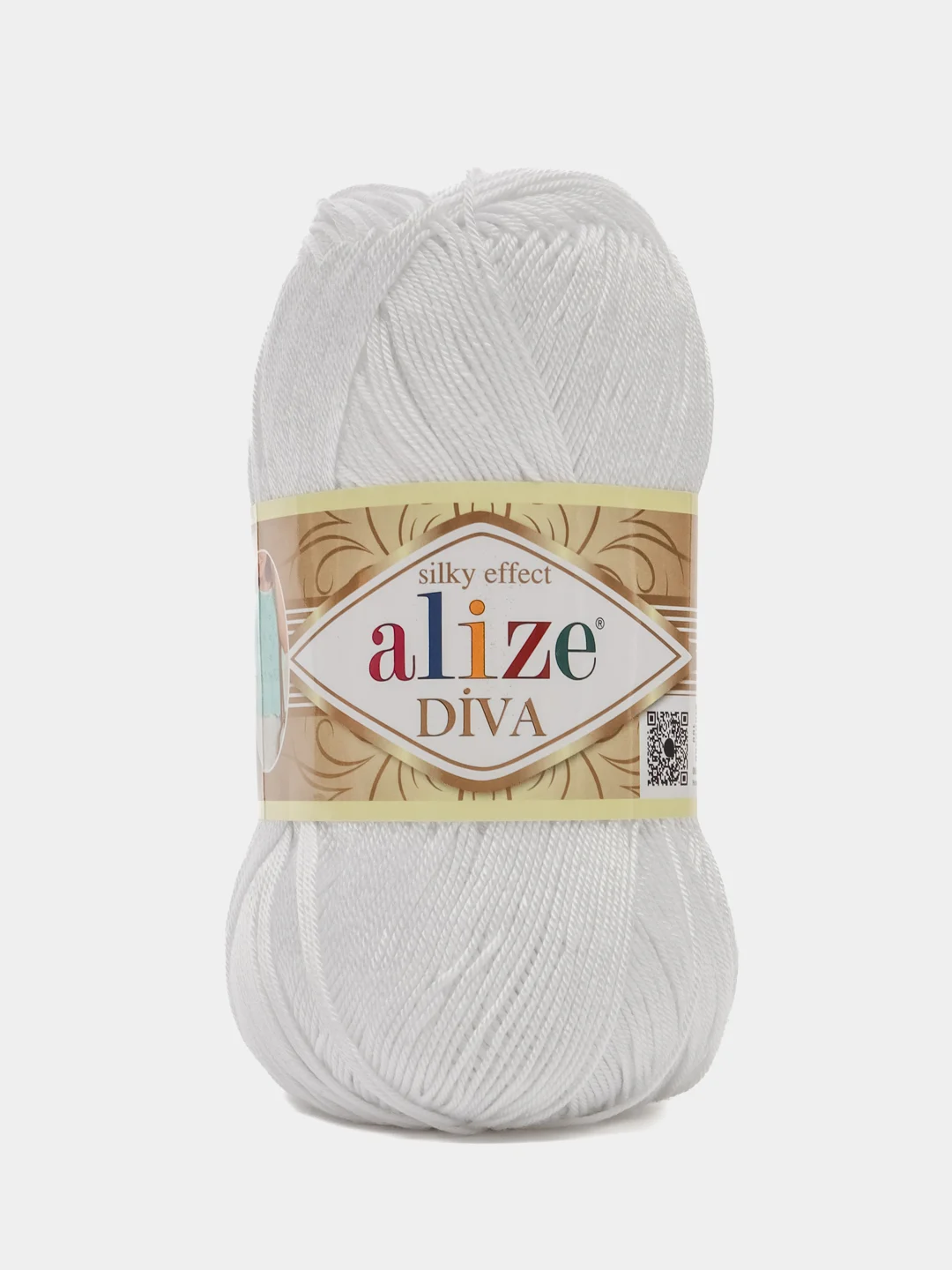 Белый пряжа Alize Diva 100% Микрофибра 100г 350м
